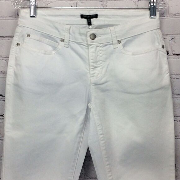 Eileen Fisher Jeans Women’s 6P White Organic Cotton Stretch Slim Ankle NWT $178 - Picture 7 of 12